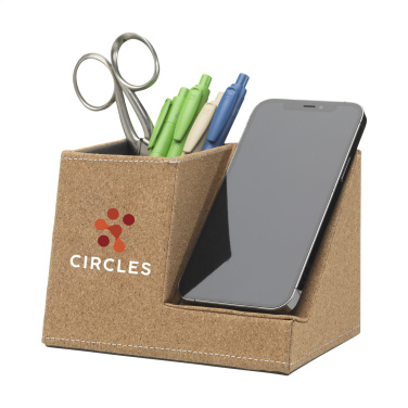 Logo trade promotional merchandise image of: Ecork Pen Holder Wireless Charger